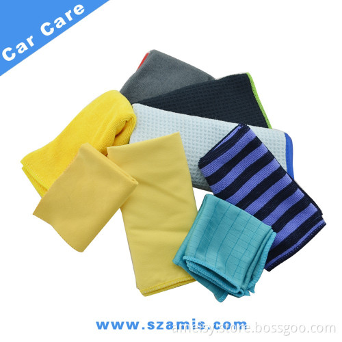 Polyester cation strip microfiber towel for car and house cleaning
